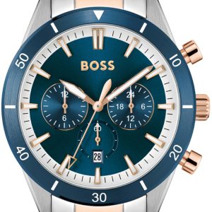 Hugo Boss Herrklocka 1513937 Santiago Blå/Roséguldstonat stål Ø44