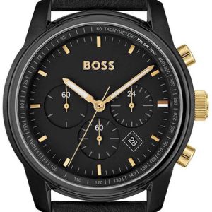 Hugo Boss Herrklocka 1514003 Trace Svart/Läder Ø44 mm