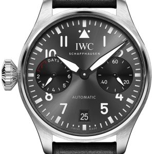 IWC Big Pilot Herrklocka IW501012 Grå/Läder Ø46.2 mm