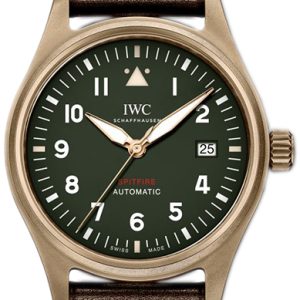 IWC Herrklocka IW326802 Pilots Spitfire Grön/Läder Ø39 mm