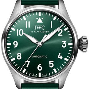 IWC Herrklocka IW329306 Pilots Grön/Gummi Ø43 mm