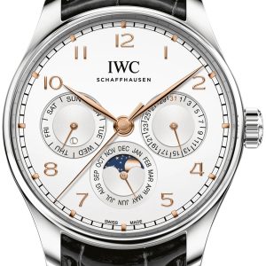 IWC Herrklocka IW344203 Portugieser Silverfärgad/Läder Ø42.4 mm