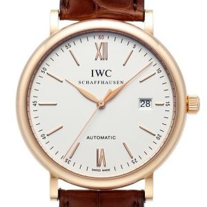 IWC Herrklocka IW356504 Portofino Silverfärgad/Läder Ø40 mm