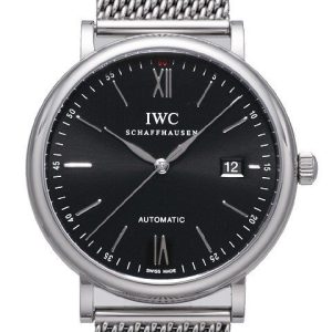 IWC Herrklocka IW356506 Portofino Svart/Stål Ø40 mm