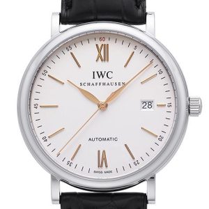 IWC Herrklocka IW356517 Portofino Silverfärgad/Läder Ø40 mm