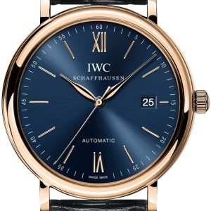 IWC Herrklocka IW356522 Portofino Blå/Läder Ø40 mm