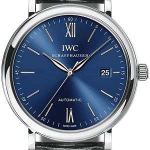 IWC Herrklocka IW356523 Portofino Blå/Läder Ø40 mm