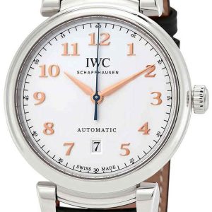 IWC Herrklocka IW356601 Da Vinci Silverfärgad/Läder Ø40 mm