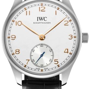 IWC Herrklocka IW358303 Portugieser Silverfärgad/Läder Ø40.4 mm