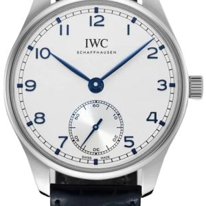 IWC Herrklocka IW358304 Portugieser Silverfärgad/Läder Ø40.4 mm