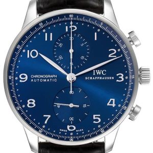 IWC Herrklocka IW371491 Portuguese Blå/Läder Ø41 mm