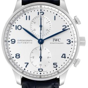 IWC Herrklocka IW371605 Portuguese Silverfärgad/Läder Ø41 mm