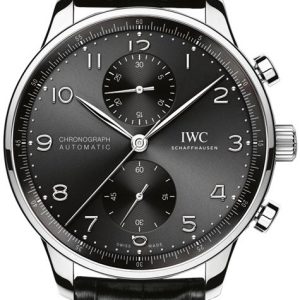 IWC Herrklocka IW371609 Portuguese Svart/Läder Ø41 mm