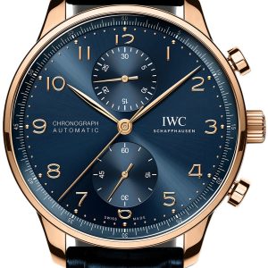 IWC Herrklocka IW371614 Portugieser Blå/Läder Ø41 mm