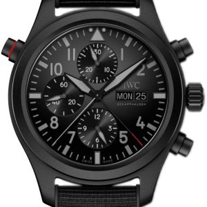 IWC Herrklocka IW371815 Pilots Svart/Gummi Ø44 mm