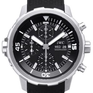 IWC Herrklocka IW376803 Aquatimer Chronograph Svart/Gummi Ø44 mm