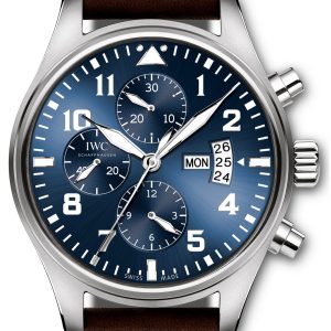 IWC Herrklocka IW377706 Pilots Classic Blå/Läder Ø44 mm