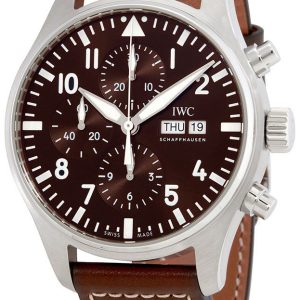 IWC Herrklocka IW377713 Pilots Brun/Läder Ø43 mm