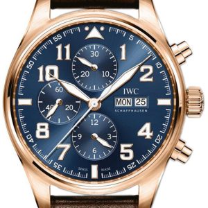 IWC Herrklocka IW377721 Pilots Blå/Läder Ø43 mm