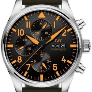 IWC Herrklocka IW377730 Pilots Svart/Läder Ø43 mm