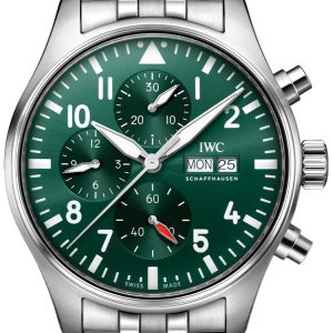 IWC Herrklocka IW378006 Pilots Grön/Stål Ø43 mm