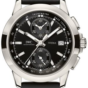 IWC Herrklocka IW380901 Ingenieur Svart/Läder Ø44 mm