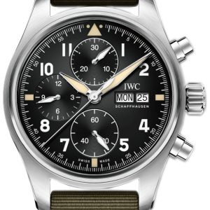 IWC Herrklocka IW387901 Pilots Spitfire Svart/Läder Ø41 mm