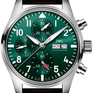 IWC Herrklocka IW388103 Pilots Grön/Läder Ø41 mm