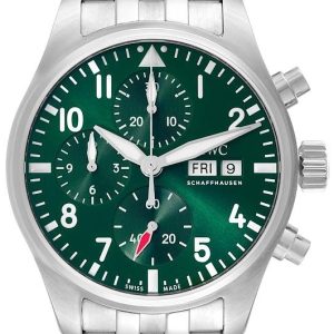 IWC Herrklocka IW388104 Pilots Grön/Stål Ø41 mm