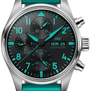 IWC Herrklocka IW388108 Pilots Svart/Gummi Ø41 mm