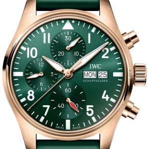 IWC Herrklocka IW388110 Pilots Grön/Gummi Ø41 mm