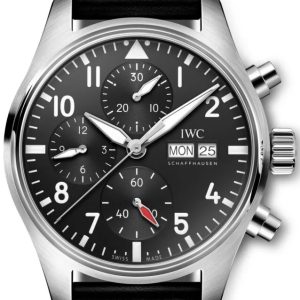 IWC Herrklocka IW388111 Pilots Svart/Läder Ø41 mm