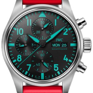 IWC Herrklocka IW388114 Pilots Svart/Gummi Ø41 mm