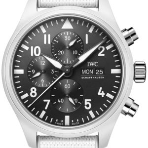 IWC Herrklocka IW389105 Pilots Svart/Gummi Ø44.5 mm