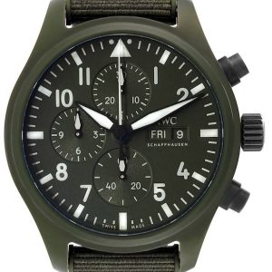 IWC Herrklocka IW389106 Pilots Grön/Gummi Ø44.5 mm