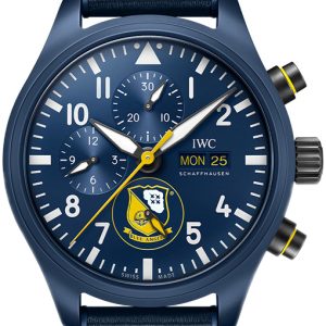 IWC Herrklocka IW389109 Pilots Blå/Gummi Ø44.5 mm