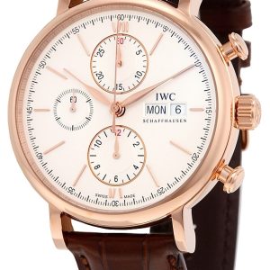 IWC Herrklocka IW391020 Portofino Silverfärgad/Läder Ø42 mm