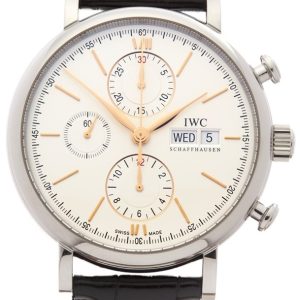 IWC Herrklocka IW391022 Portofino Silverfärgad/Läder Ø42 mm