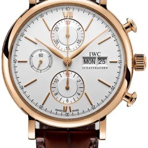 IWC Herrklocka IW391025 Portofino Silverfärgad/Läder Ø42 mm