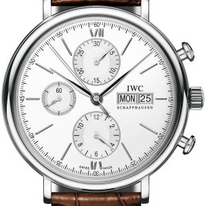 IWC Herrklocka IW391027 Portofino Silverfärgad/Läder Ø42 mm