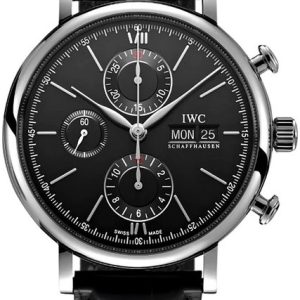 IWC Herrklocka IW391029 Portofino Svart/Läder Ø42 mm