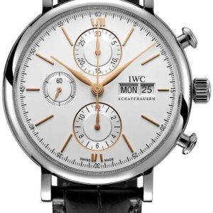 IWC Herrklocka IW391031 Portofino Silverfärgad/Läder Ø42 mm