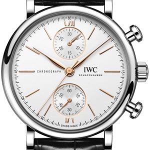 IWC Herrklocka IW391406 Portofino Silverfärgad/Läder Ø39 mm