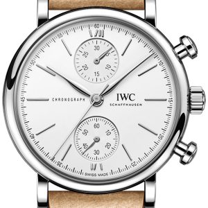 IWC Herrklocka IW391502 Portofino Silverfärgad/Läder Ø39 mm