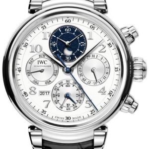 IWC Herrklocka IW392104 Da Vinci Silverfärgad/Läder Ø43 mm