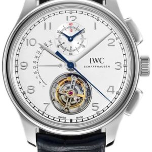 IWC Herrklocka IW394006 Portugieser Silverfärgad/Läder Ø43.5 mm