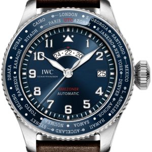 IWC Herrklocka IW395503 Pilots Blå/Läder Ø46 mm