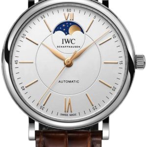 IWC Herrklocka IW459401 Portofino Silverfärgad/Läder Ø40 mm