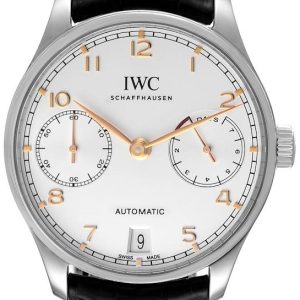 IWC Herrklocka IW500704 Portuguese Silverfärgad/Läder Ø42.3 mm