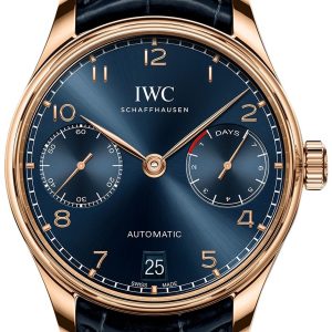 IWC Herrklocka IW500713 Portugieser Blå/Läder Ø42.3 mm